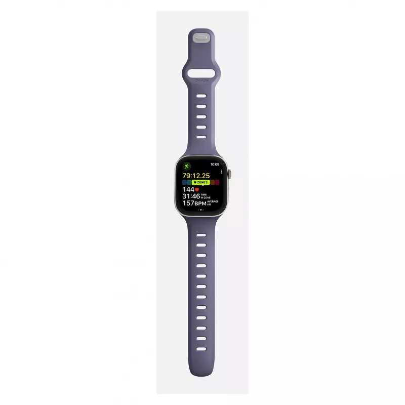 Correa Nomad Tempo Band morada de goma, compatible con smartwatch, 18 mm de ancho, muñeca 135–175 mm