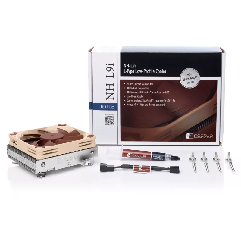 Noctua NH-L9i Disipador de procesador 9,2 cm Beige, Marrón, Plata