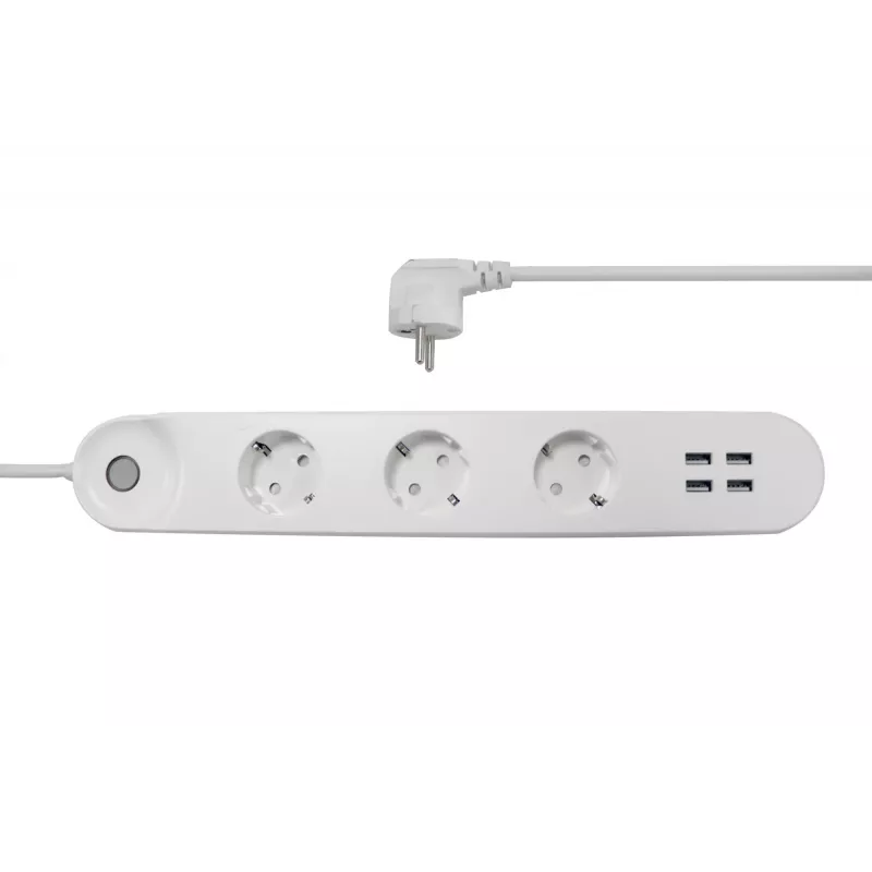 Regleta inteligente Denver SHP-300U 3 tomas AC tipo E 4 blanco