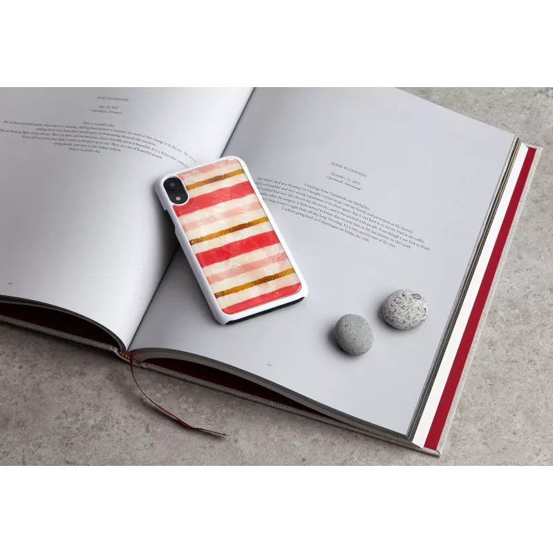 Funda protectora iKins para iPhone XR — diseño Short Cake, blanca