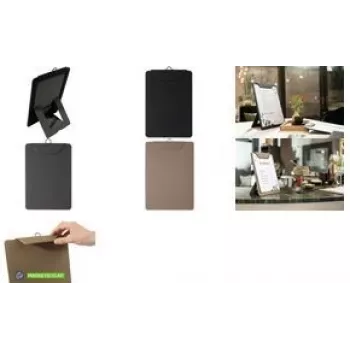 Sujetamenús sigel KB111 Antracita A4 – Expositor de mesa para menús A4