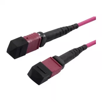 Latiguillo de fibra óptica MTP hembra OM4 LowLoss(ELite), 12 fibras, tipo B cruzado, heather violeta, 15 m, Synergy 21 (S216792)