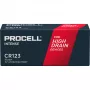 Pila de litio Duracell CR123A 3V — celda única, tensión nominal 3V