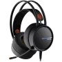 CANYON INTERCEPTOR GH-8A, auriculares gaming jack 3,5 mm más puerto USB para retroiluminación LED, micrófono ajustable y control de volumen, con adaptador 2 en 1 de 3,5 mm, cable 2 m, negro y naranja
