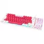 Teclado gaming mecánico GAMIAC TKL90G con interruptores Kailh Red, Tenkeyless, Blanco/Rojo