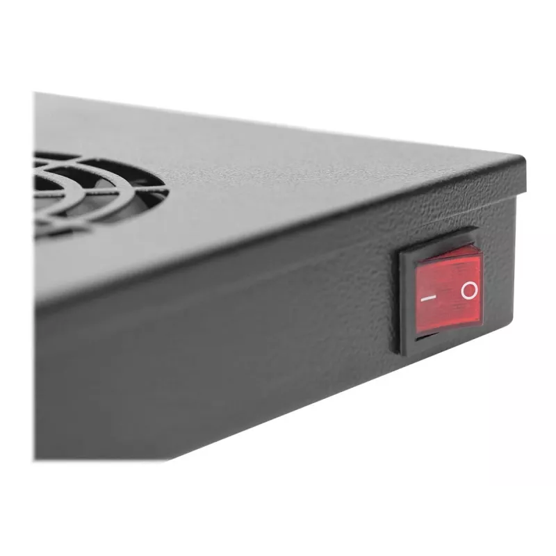 Digitus DN-19 FAN-4-HO-SW unidad de ventilación de techo de 19 pulgadas, 4 ventiladores, termostato, negro