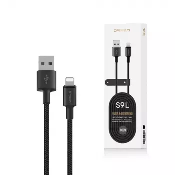 Cable USB-A a Lightning Orsen S9L 1 m 2,1A — negro