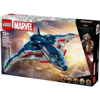 Set de construcción LEGO Quinjet 76325 — Marvel, 1131 piezas, 5 minifiguras, para 12+, 280×450×300 mm