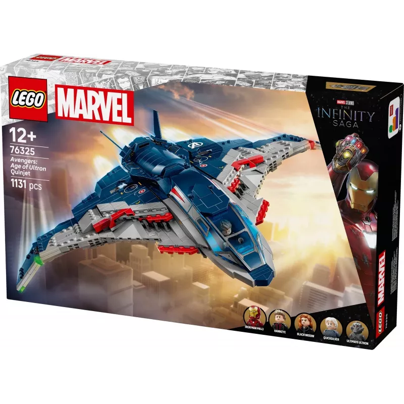 LEGO Marvel Super Heroes 76325 Avengers: Age of Ultron Quinjet, juego de construcción, 1131 piezas, 5 minifiguras, 12+
