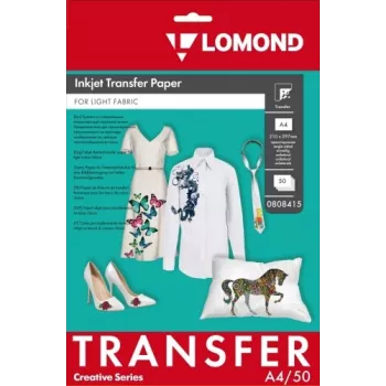 Papel de transferencia Lomond A4 50 hojas – para tejidos claros, formato A4, 50 hojas