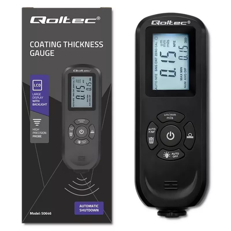 Medidor de espesor de capas QOLTEC 50646 LCD 0–2000 µm