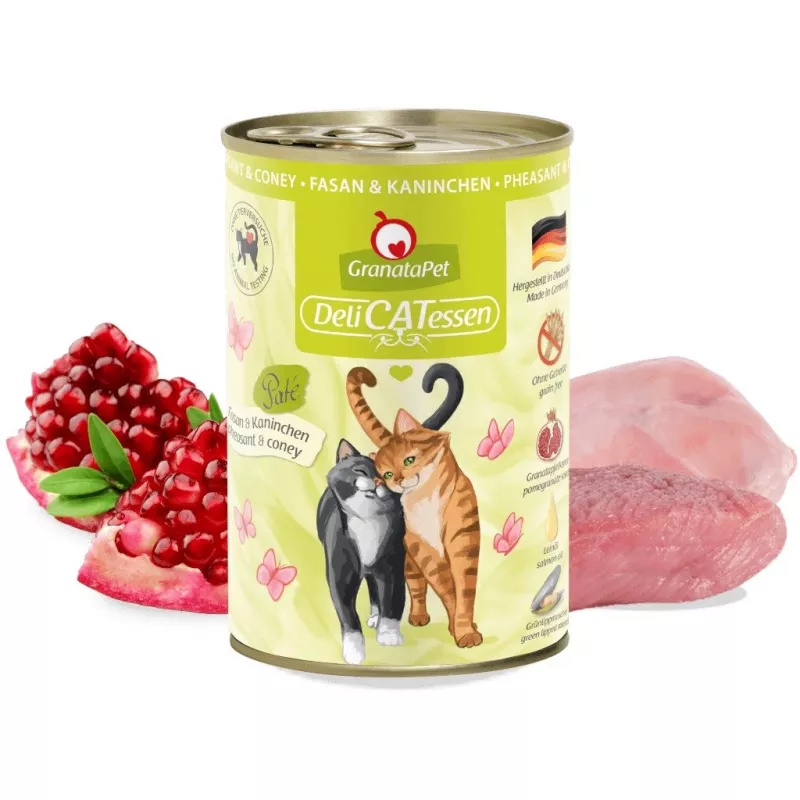 GRANATAPET DeliCATessen Faisán y conejo - Comida húmeda para gatos - 400 g