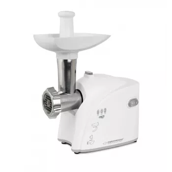 Picadora de carne eléctrica ESPERANZA EKM032 — 2200 W, blanca, 3 discos perforados, accesorios para kibbeh y salchichas