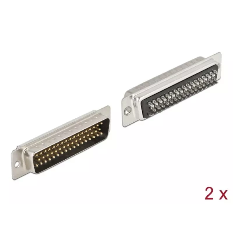 Conector macho D-Sub HD 50 pines metal versión para soldar 2 uds. DeLOCK 66705