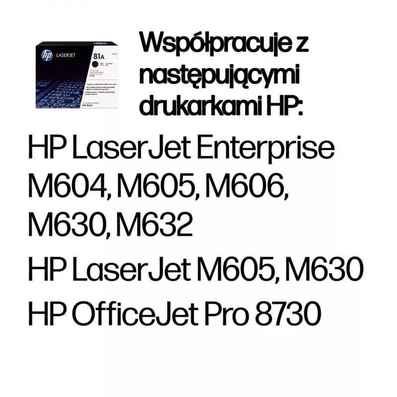HP 81A Tóner original para LaserJet Negro, 10500 páginas, Negro, 1 unidad