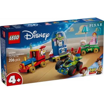 LEGO Disney Toy Story Tren de celebración y coche RC Set 43264 — 206 piezas, 4 minifiguras, edad 4+