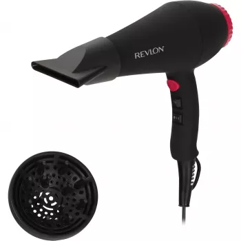 Secador de pelo REVLON RVDR5251E 2000 W, iónico, 3 niveles de calor, 2 velocidades, Cool Shot — negro/rosa