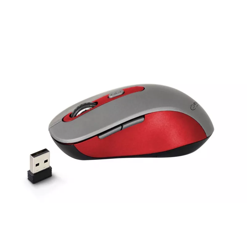 Ratón óptico inalámbrico ESPERANZA EM131R 2,4 GHz, 1600 DPI, ambidiestro, receptor nano USB, 6 botones, gris