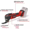 Einhell TP-MG 18 Li BL Solo Professional herramienta multifunción a batería, 18 V, sin escobillas, hasta 40.000 oscilaciones/min, sin batería ni cargador, con accesorios, rojo/negro