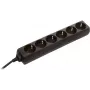 Regleta AS Schwabe 11632 negra con contactos de seguridad, sin interruptor