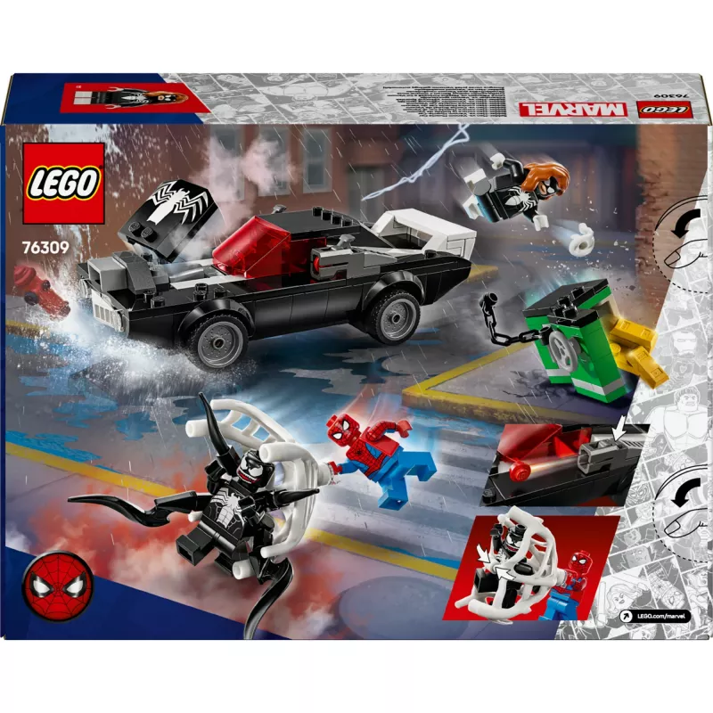 LEGO Marvel Super Heroes Set de construcción Coche muscle de Spider-Man vs. Venom 76309 — 254 piezas, 3 minifiguras, edad 7+