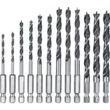 Juego de brocas KWB 108830 – 12 brocas helicoidales con portabrocas de cambio rápido