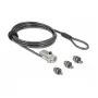 Cable de seguridad con candado DELOCK 20677 — cable de seguridad para portátil con combinación 2 m, Ø 4,4 mm, negro/plata