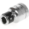 Gedore 1973312 adaptador de puntas, cuadrado de 3/8″ a hexagonal de 1/4″, cromado
