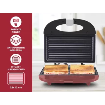Tostadora Beper P101TOS010, tostadora eléctrica de 2 rebanadas con control de tostado ajustable