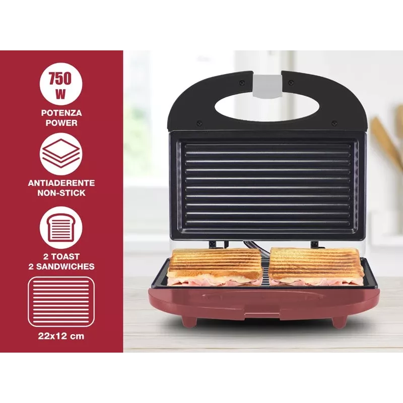 Tostadora Beper P101TOS010, tostadora eléctrica de 2 rebanadas con control de tostado ajustable