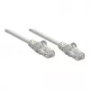 Cable de red Intellinet, Cat6, 2 m, gris, CCA, U/UTP, PVC, RJ45, contactos dorados, protección antienganches, funda antiacodaduras, garantía de por vida
