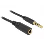Cable de audio 3,5 mm conector macho a conector hembra DeLOCK 84666 negro 1 m