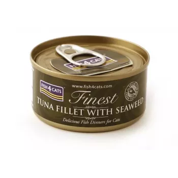 FISH4CATS Filete de atún con algas - comida húmeda para gatos - 70 g