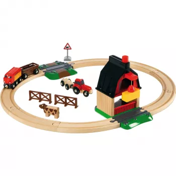 BRIO 33719 set de tren granja, 20 piezas