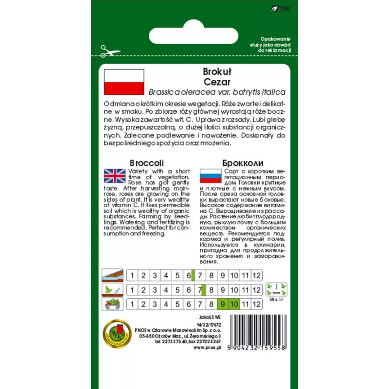 PNOS brócoli Caesar semillas de hortalizas, 2 g