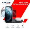 Cargador Base de acoplamiento inalámbrica 2en1 QI 10W/USB-C/LED negra