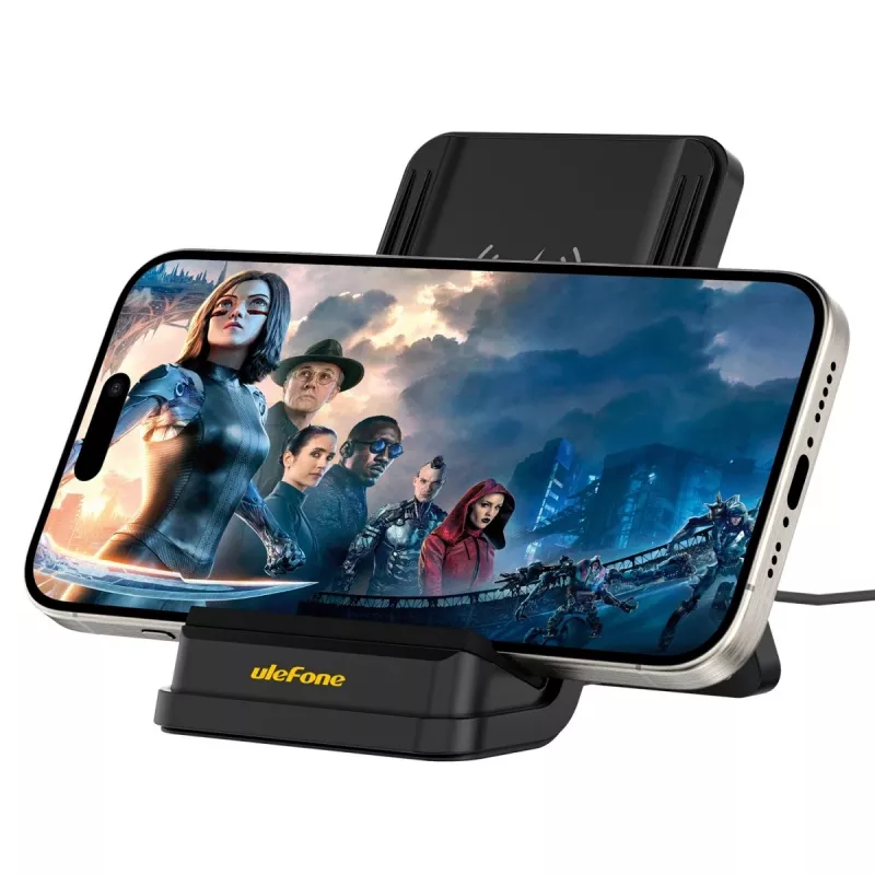 Cargador de sobremesa UleFone WCS01 – 50 W USB Type-C, carga rápida inalámbrica, negro