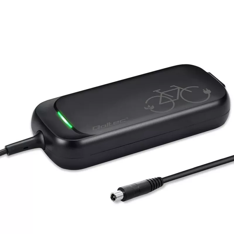 Cargador rápido Qoltec para patinete eléctrico XIAOMI / e-bike de 36V | 42V | 2A | 8,0*8,0mm+Pin | impermeable + cable de alimentación