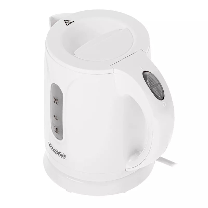 Mesko Hervidor de agua | MS 1376 | Eléctrico | 850 W | 0,8 L | Plástico | Base giratoria 360° | Blanco