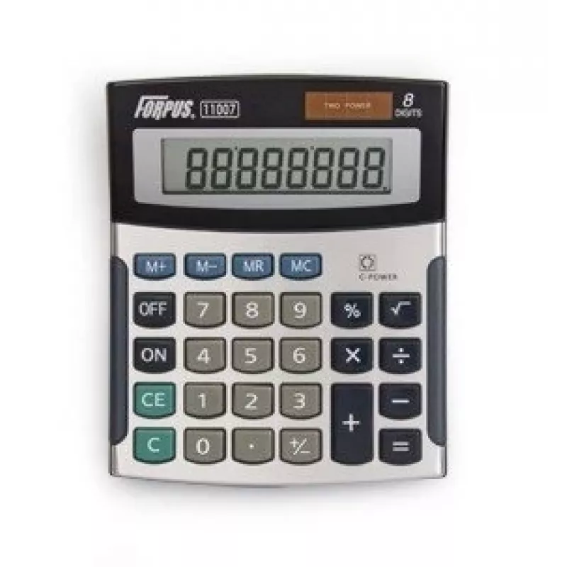 Calculadora básica Forpus FO11007 formato de bolsillo Negro Gris