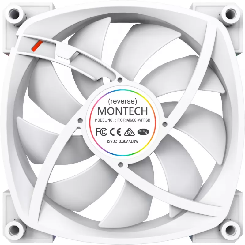 Ventilador de caja Montech RX140 PWM 140 mm ARGB - blanco