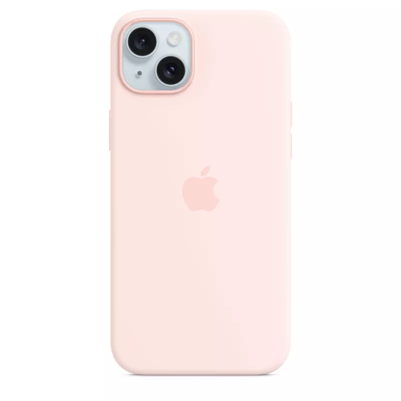 Funda de silicona con MagSafe para iPhone 15 Plus – Rosa claro