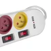 Regleta MACLEAN MCE229W — 4 tomas, 2× USB, cable de 1,5 m, tipo F, 10 A, blanca