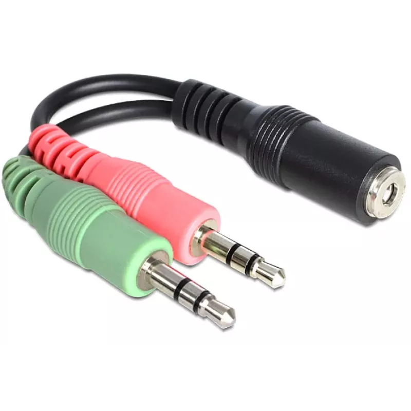 Delock - Adaptador de audio - conector hembra mini jack estéreo a conector macho mini jack estéreo - 12 cm
