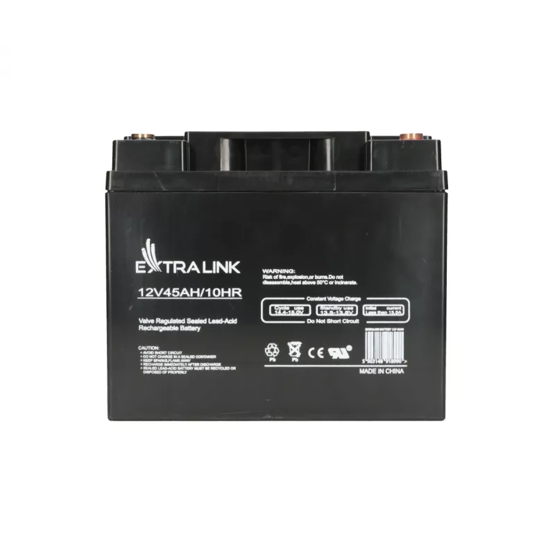 Batería para SAI Extralink Accumulator AGM 12V 45Ah — plomo-ácido sellada (VRLA), 1 ud., negro