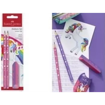 Set de lápices de madera Faber-Castell Einhorn HB rosa — 1 set