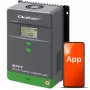 Regulador de carga solar MPPT QOLTEC 80A con sensor de temperatura, 12/24/36/48 V, LCD, Bluetooth, APP, GEL/LiFePO4