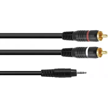 Cable adaptador de audio Omnitronic jack de 3,5 mm a 2×RCA, 6 m, modelo 30225148