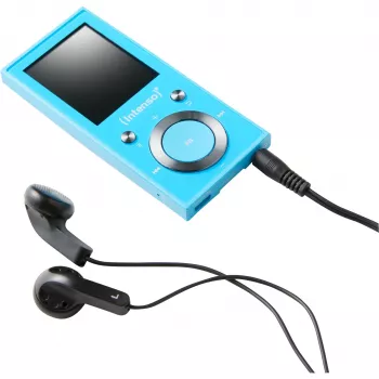 Reproductor MP3 INTENSO Video Scooter BT — 16 GB, pantalla LCD, compatible con MicroSD, azul