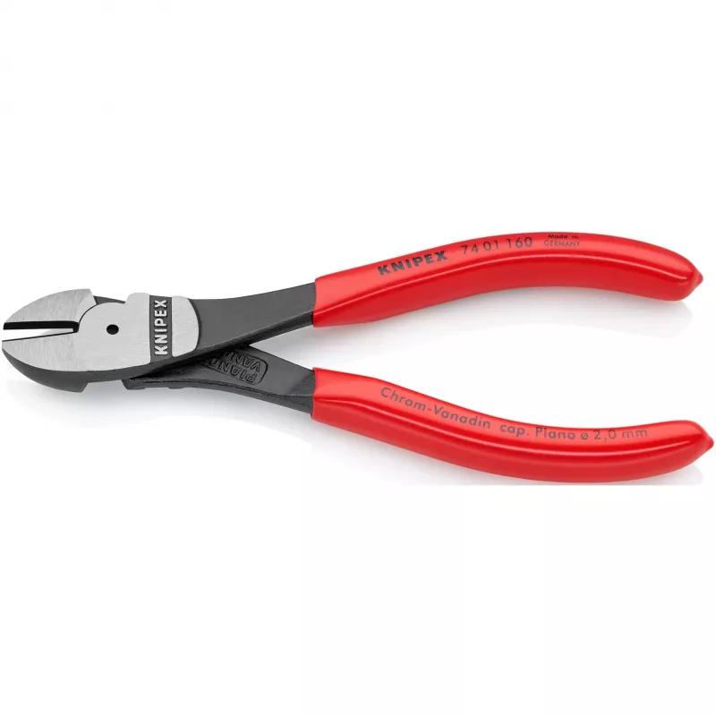 Alicates de corte Knipex 74 01 160, acero cromo-vanadio, mango de plástico
